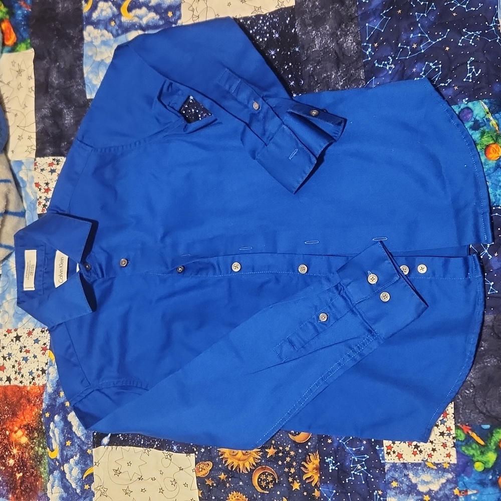 4for$15 Calvin Klein blue button up